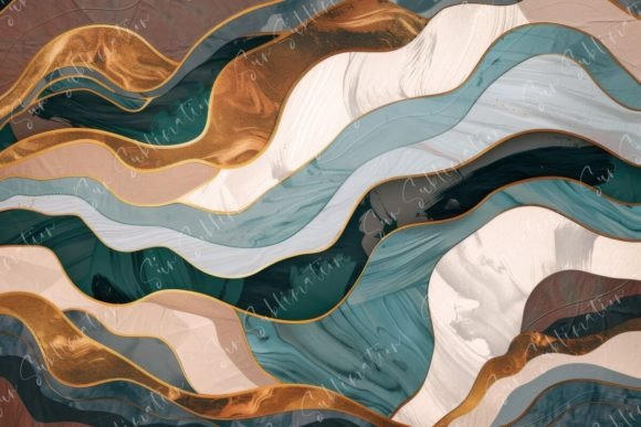 Abstract Fluid Waves: Digital Art for Modern Spaces