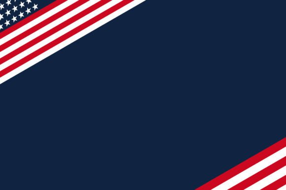 American Flag Border on Blue Background: Clean, Editable Design Asset