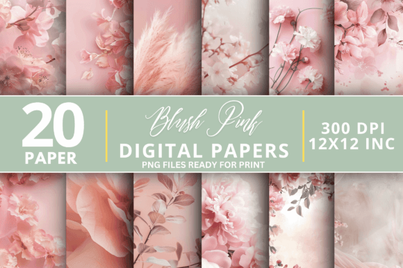 Blush Pink Flowers Digital Paper Bundle: A Designer's Secret Weapon