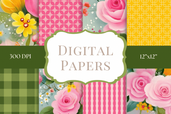 Bright Garden Blooms: A Digital Paper Set for Vibrant Projects