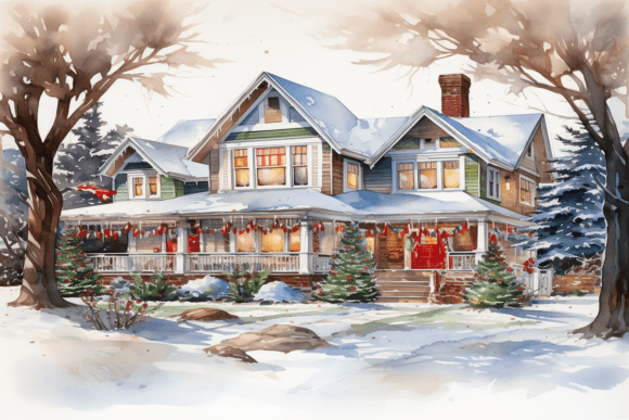 Christmas Home Background: Festive Digital Paper for Creators