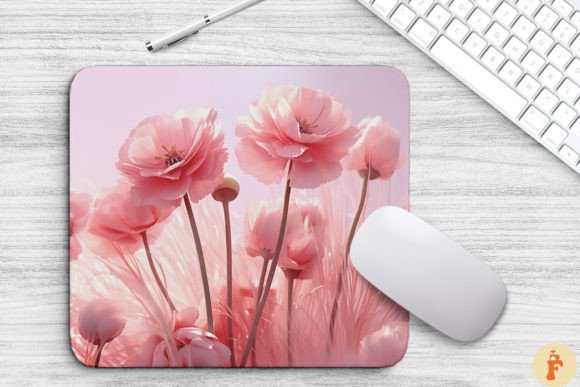 Elegant Pink Blossoms: A Designer's Guide to This 3D Mouse Pad Design