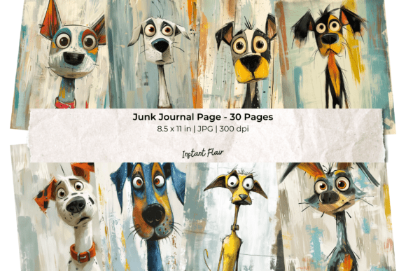 Funny Dog Junk Journal Pages Bundle: Unleashing Playful Design