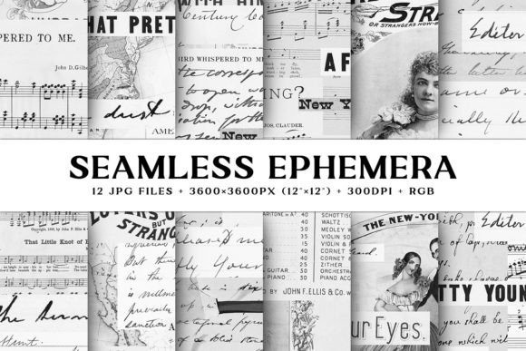 Monochrome Magic: Why Black & White Seamless Paper Ephemera is a Design Staple