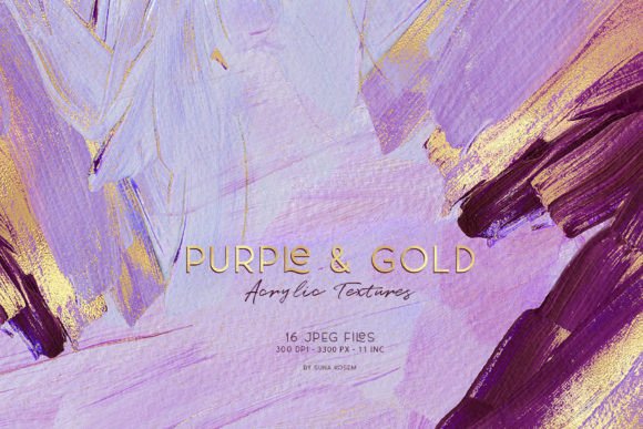 Purple & Gold Acrylic Textures: A Designer's Bold Asset