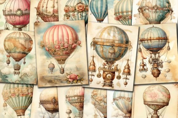 Steampunk Hot Air Balloon Paper: Vintage Charm for Modern Creators