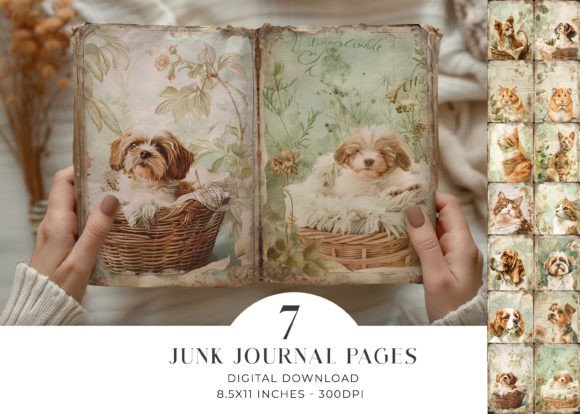 Unleash Creativity with Cats Dogs Junk Journal Pages
