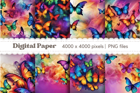 Unlock Creative Magic with Smoky Rainbow Butterfly Backgrounds