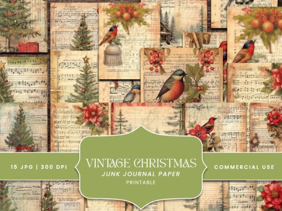 Vintage Christmas Junk Journal Paper: A Designer's Toolkit