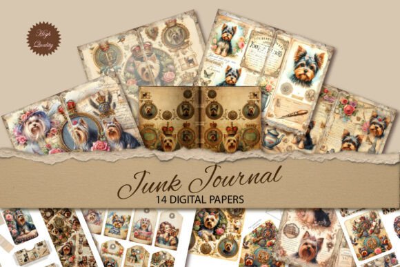 Yorkshire Terrier Junk Journal Kit: A Designer's Guide to Canine Charm